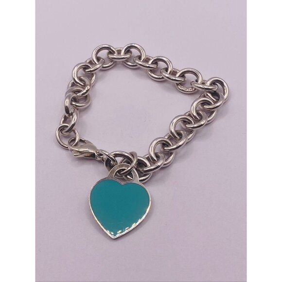 Tiffany & Co 925 Sterling Silver 7.5" Bracelet Enamel RTT